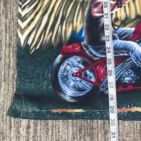 Steve & Barrys Men XXL Button Front Club Shirt Red Blue American Flag Motorcycle - Picture 4 of 5